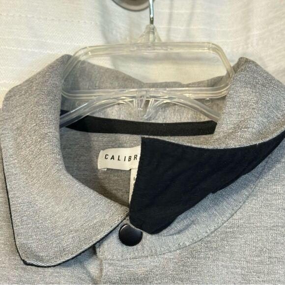 Calibrate Men's Gray shirt Jacket black contrast snap button size L - Picture 6 of 11